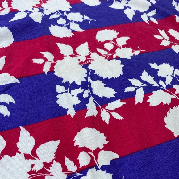 Vintage Deadstock 1990s Stanley Blacker Striped Floral Polo Shirt - Picture 2 of 8